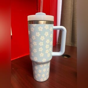 Pink Lily Floral Tumbler cup